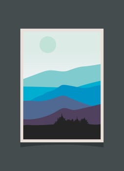 Abstract mountain painting, Abstract background, Premium Vector