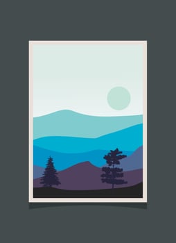 Abstract mountain painting, Abstract background, Premium Vector
