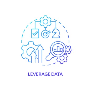 Leverage data blue gradient concept icon. Improve visibility. Business. Supply chain priority abstract idea thin line illustration. Isolated outline drawing. vector