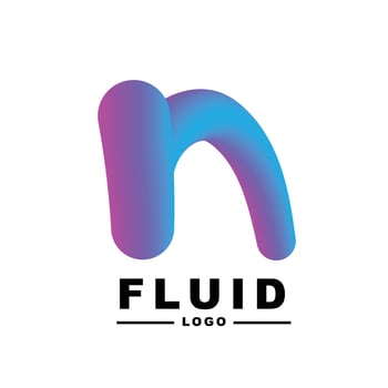 fluid color Creativity. Visual communication poster design. letter N logo vector