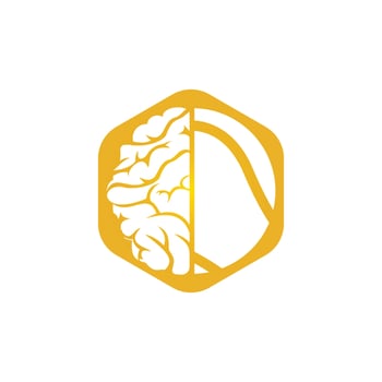 Tennis brain vector logo design. Smart tennis logo concept.