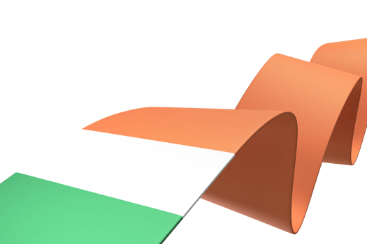 Ireland flag design national independence day banner element transparent background png