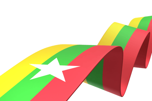 Myanmar flag design national independence day banner element transparent background png