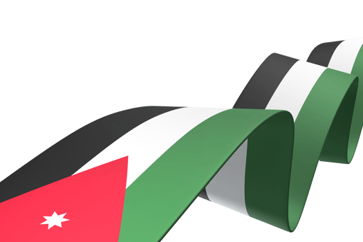 Jordan flag design national independence day banner element transparent background png