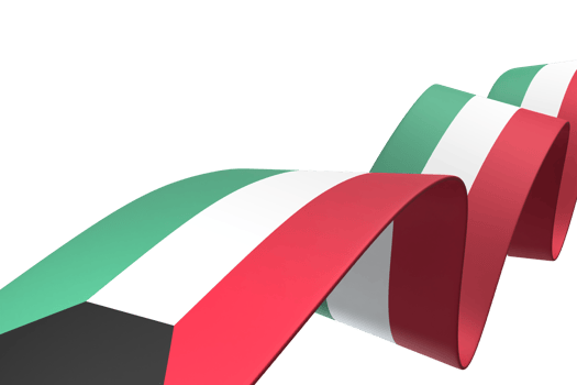 Kuwait flag design national independence day banner element transparent background png