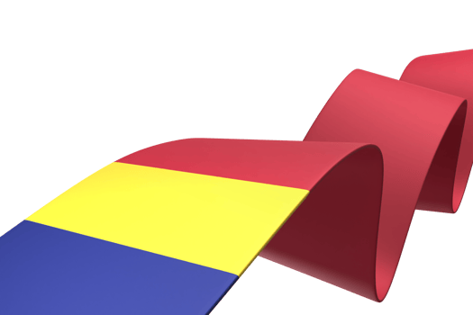 Romania flag design national independence day banner element transparent background png