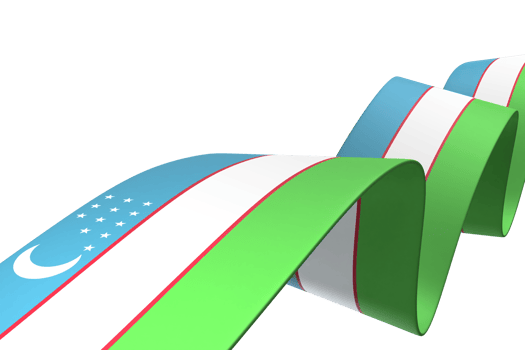 Uzbekistan flag design national independence day banner element transparent background png