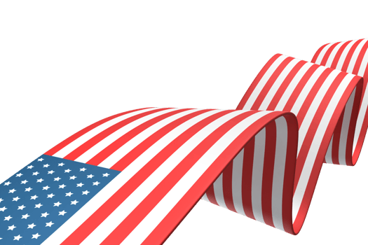 United States flag design national independence day banner element transparent background png