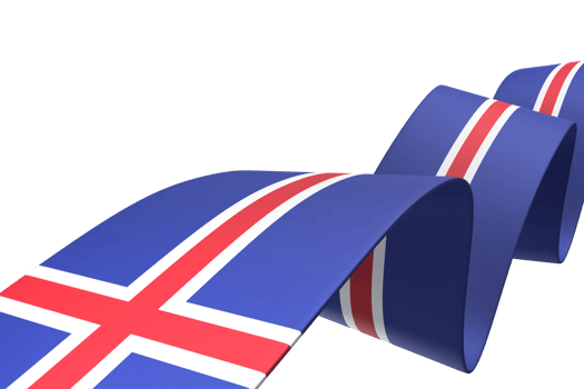 Iceland flag design national independence day banner element transparent background png