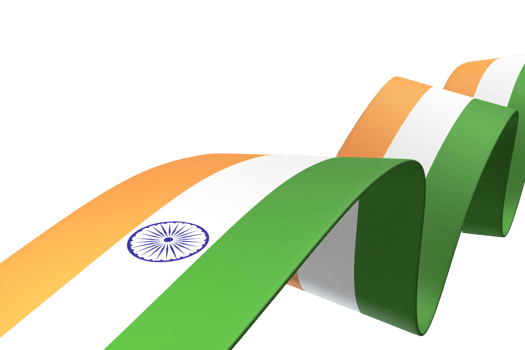 India flag design national independence day banner element transparent background png
