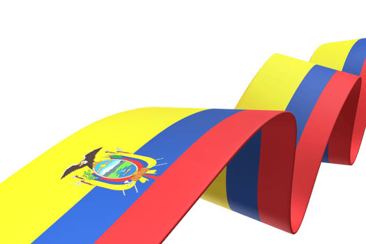 Ecuador flag design national independence day banner element transparent background png