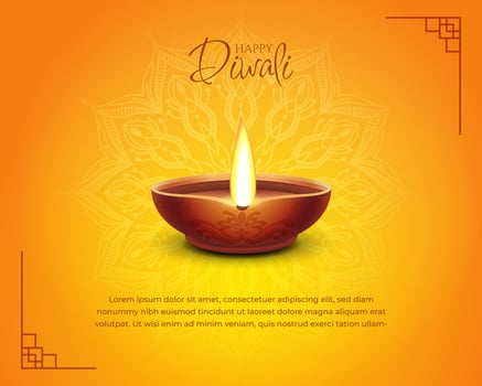 happy diwali festival background with Oil Lamps for  social media cover, banner, greeting card. vector template