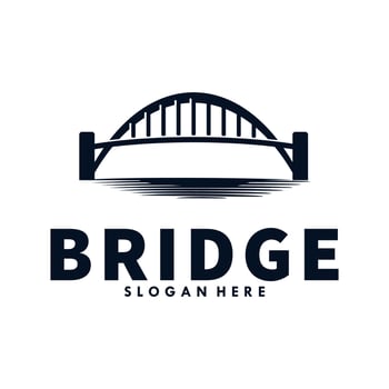 bridge silhouette logo design template vector