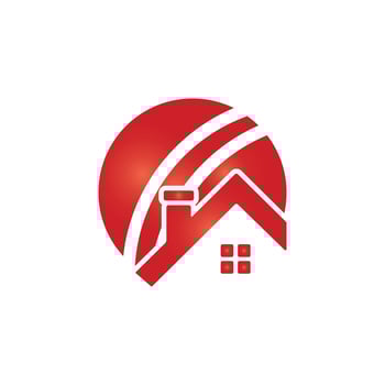 Cricket home vector logo design. Cricket place logo concept.