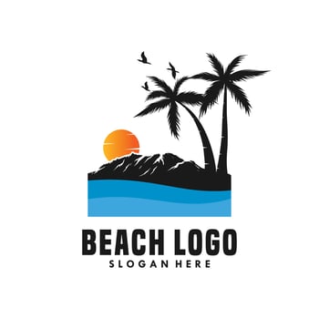 summer beach logo vector illustration