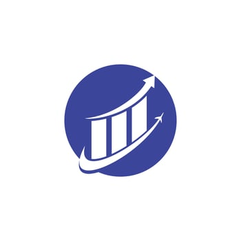 Business travel vector logo design. Statistics and airplane vector icon.