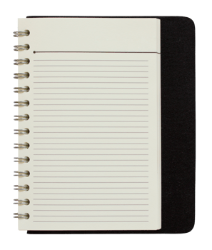 blank spiral notebook isolated on white with clipping path for mockup png