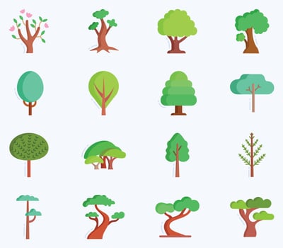 Tree icon set, Plant and nature vector
