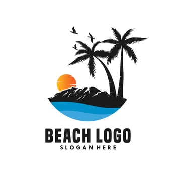 summer beach logo vector illustration