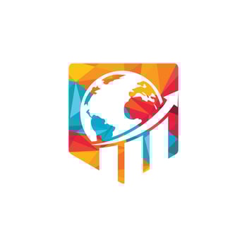 World Stats vector logo design template. World finance logo design concept.