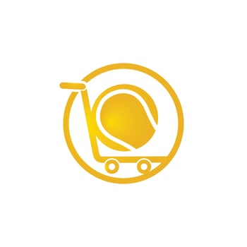 Tennis ball and trolley logo design. Tennis shopping logo design concept. vector