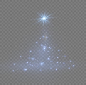 Christmas tree from light vector background.Golden Christmas tree as a symbol of a happy New Year, a merry Christmas holiday. Golden light decoration. Bright shiny