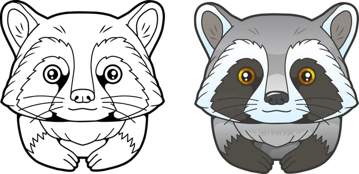 cute little raccoon vector