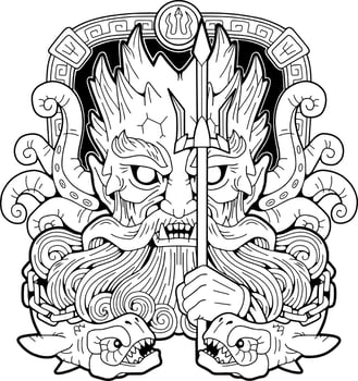 ancient greek god poseidon vector