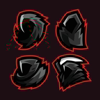 4 Set phantom esport gaming logo vector