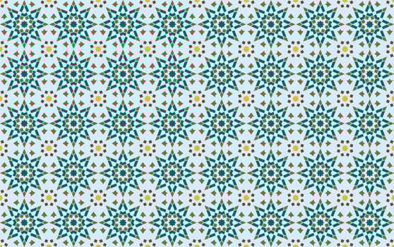 Traditional Stars Colorful Moroccan Mosaic, Tile seamless Pattern Background. vector