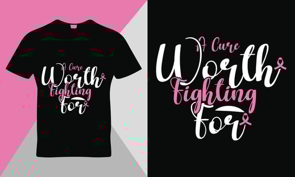 Breast cancer awareness quote typography t-shirt design template vector