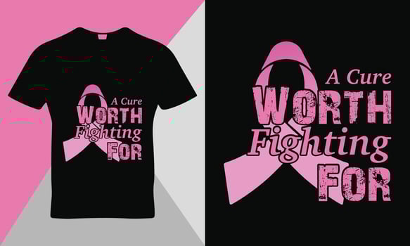 Breast cancer awareness quote typography t-shirt design template vector