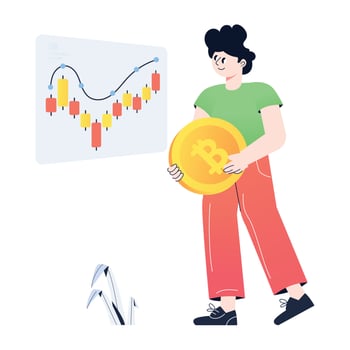 A market analysis flat illustration design vector
