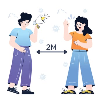 A social distance flat vector illustration
