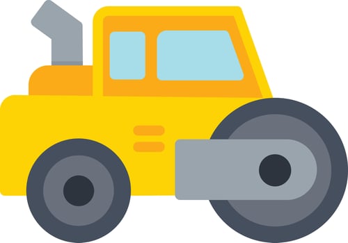 Road Roller Flat Icon vector