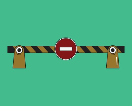 Police line traffic signs prohibited to cross vector