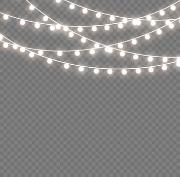 Christmas lights isolated background. Christmas light multicolored garlands. xmas lamp glowing garland. for the new year and christmas. light effect. Vector illustration.