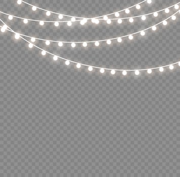 Light effect. Vector illustration. Christmas lights isolated. Christmas glowing garland. For the new year and christmas.