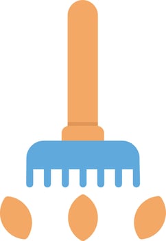 Raking Flat Icon vector