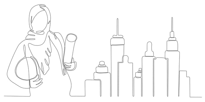 continuous line art vector