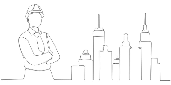 continuous line art vector