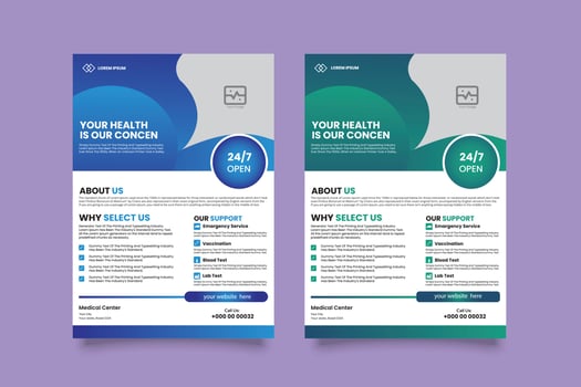 Medical Flyer Design, Health Medical Flyer Template Design, Medical and Healthcare Flyer vector