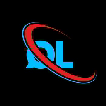 QL logo. QL design. Blue and red QL letter. QL letter logo design. Initial letter QL linked circle uppercase monogram logo. vector