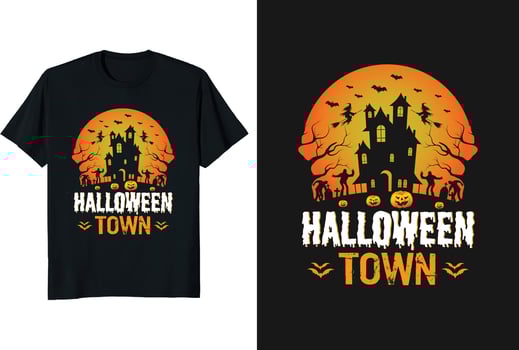 Halloween Town T-shirt design vector illustrator