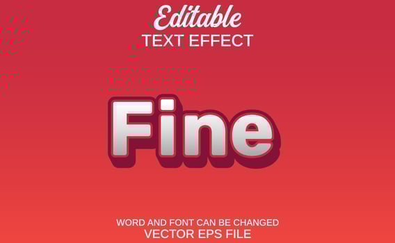 fine text effect vector