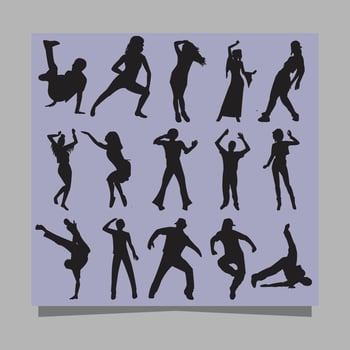 vector illustration of dance icons drawn on paper, very suitable for dance-themed posters, flyers and logos
