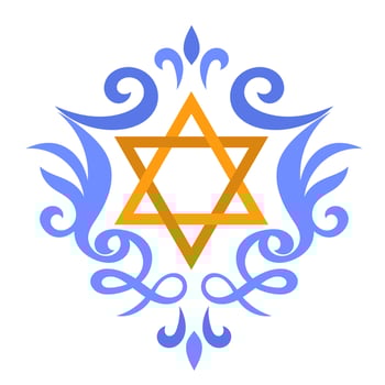 Hebrew David stars. Happy Hanukkah concept. vector