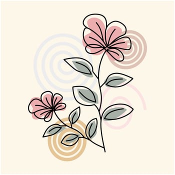 FLOWER AESTHETIC LINEART vector