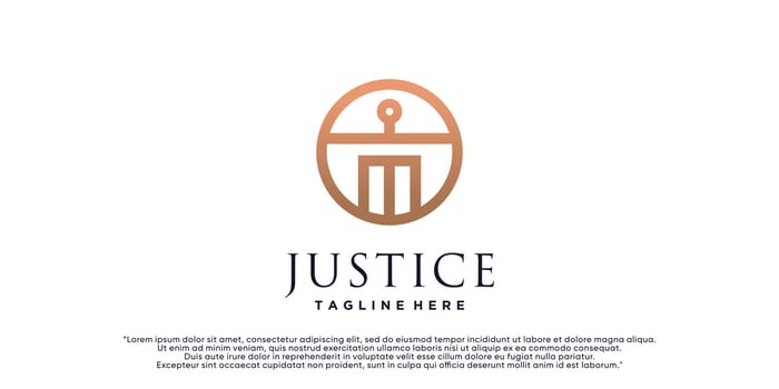 Justice law firm logo design template with creative concept Premium Vector