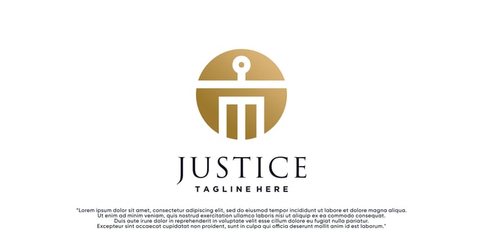 Justice law firm logo design template with creative concept Premium Vector